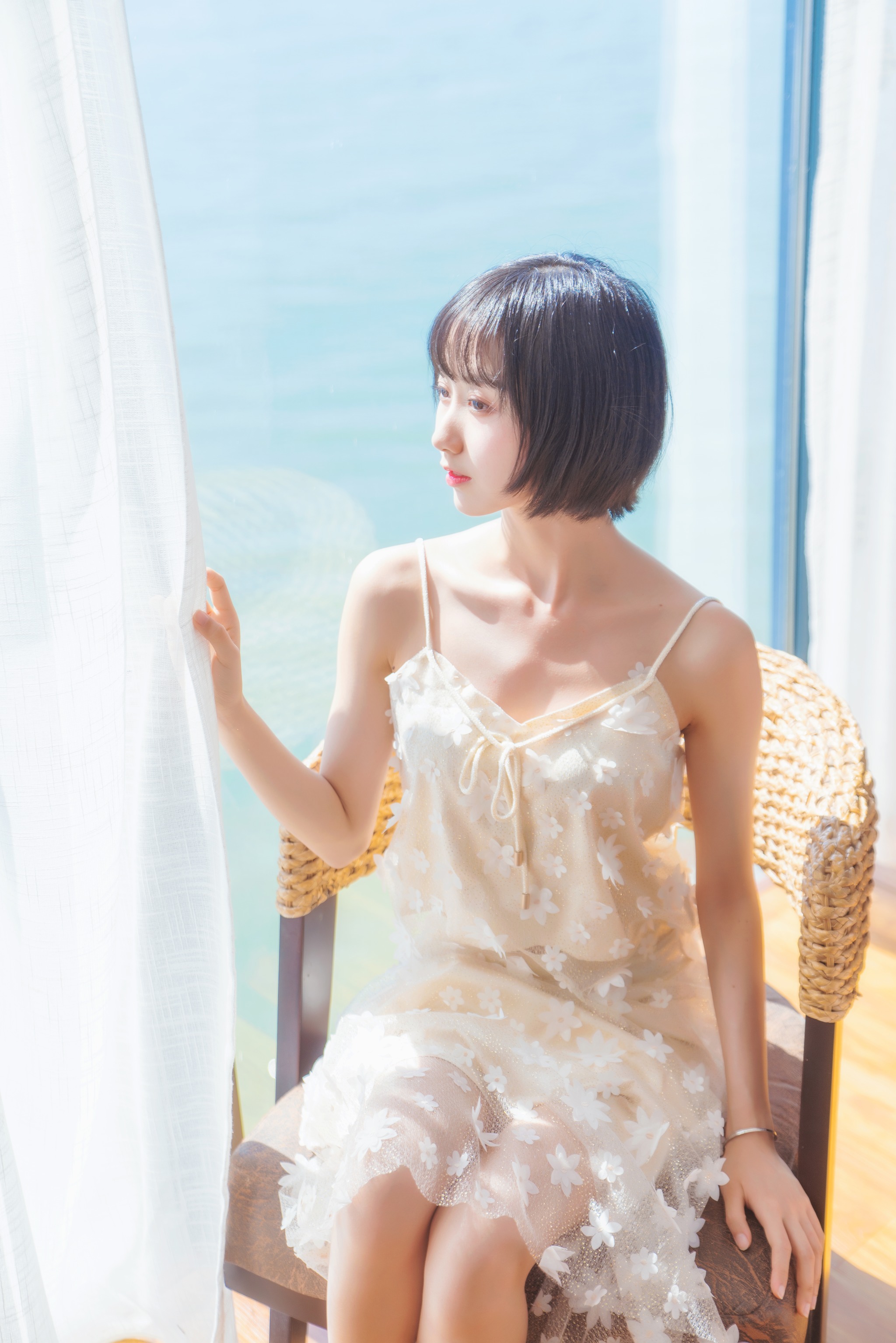 图片[1]-木棉棉 – NO.032 木绵绵OwO 暖冬的海-米色长裙[22P]-XikXak